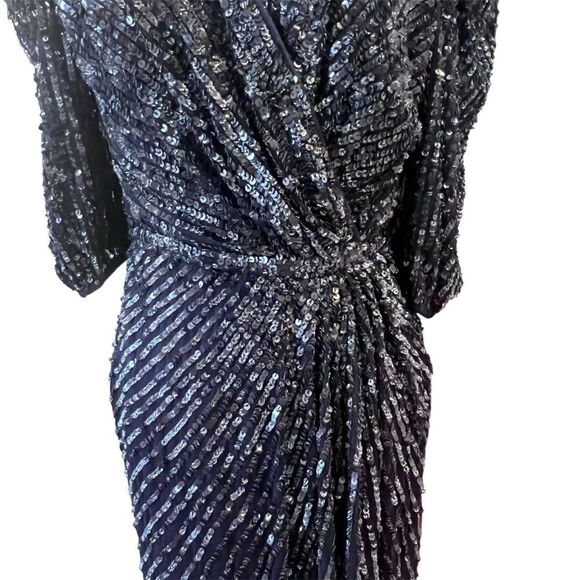 NWT‎ Mac Duggal Midnight sequin midi dress style 5578 size 8 women's - Picture 9 of 16